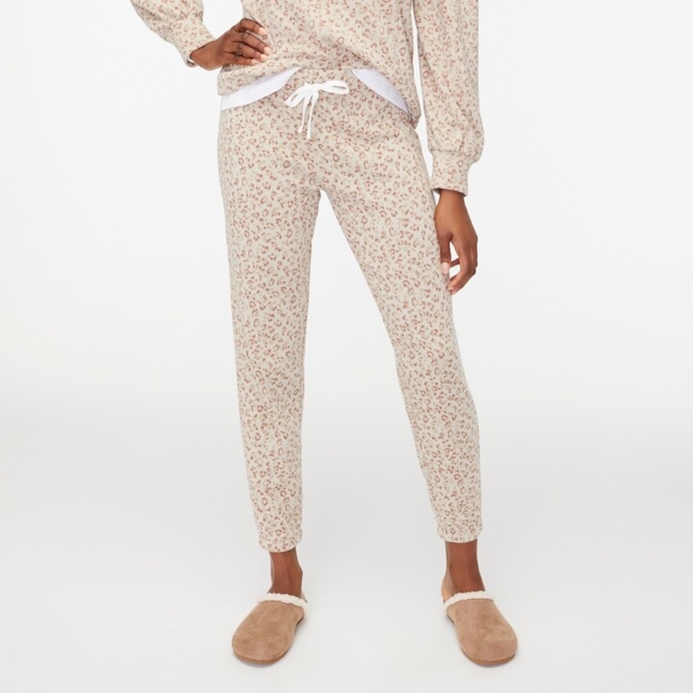 J Crew Neutral Leopard Print Joggers - Picture 1 of 5